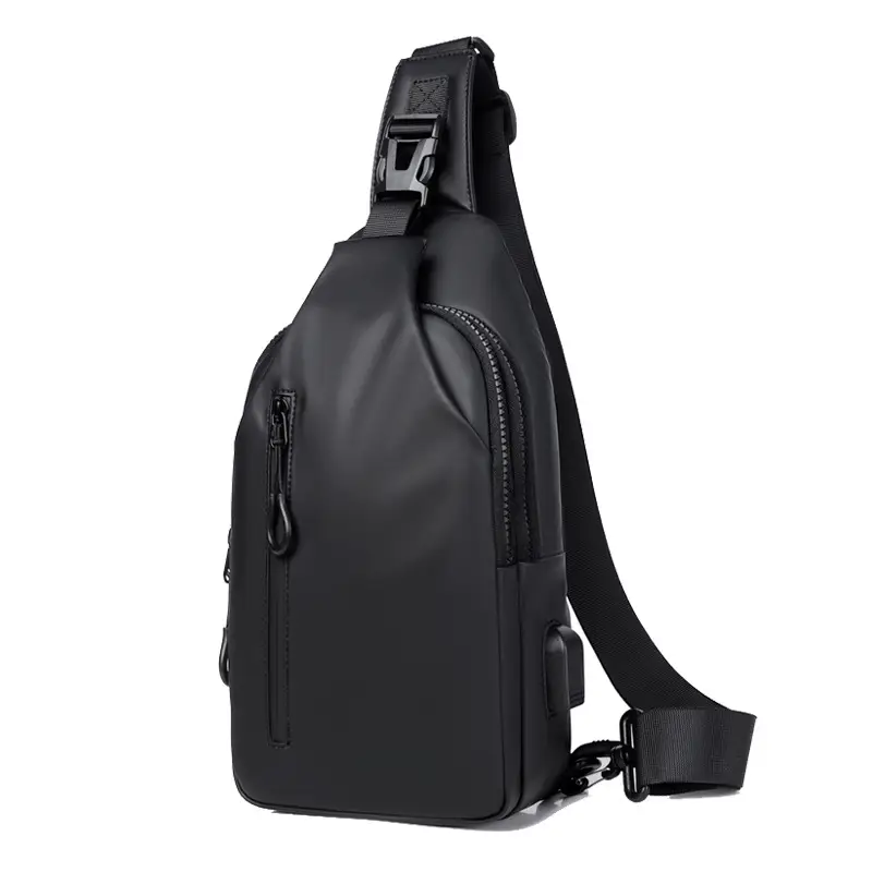 Men's Waterproof Casual Chest Bag Black Travel Commuter - Image 9