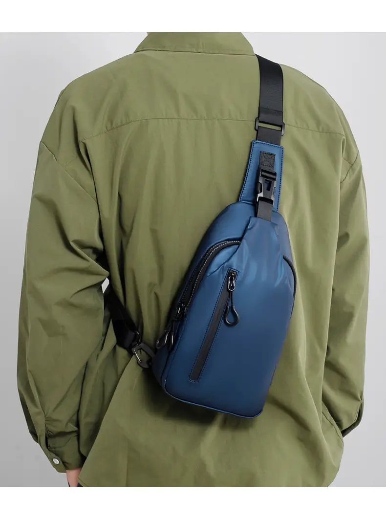 Men's Waterproof Casual Chest Bag Black Travel Commuter — feature 17