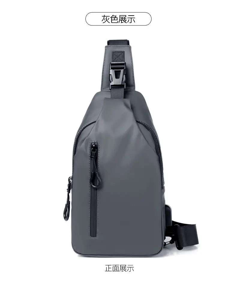 Men's Waterproof Casual Chest Bag Black Travel Commuter — feature 31