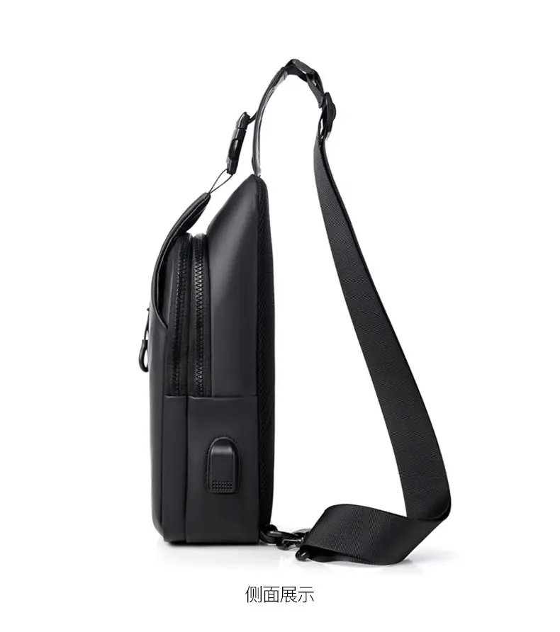 Men's Waterproof Casual Chest Bag Black Travel Commuter — feature 37
