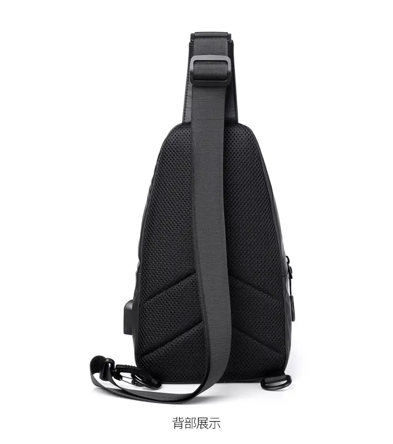 Men's Waterproof Casual Chest Bag Black Travel Commuter — feature 38