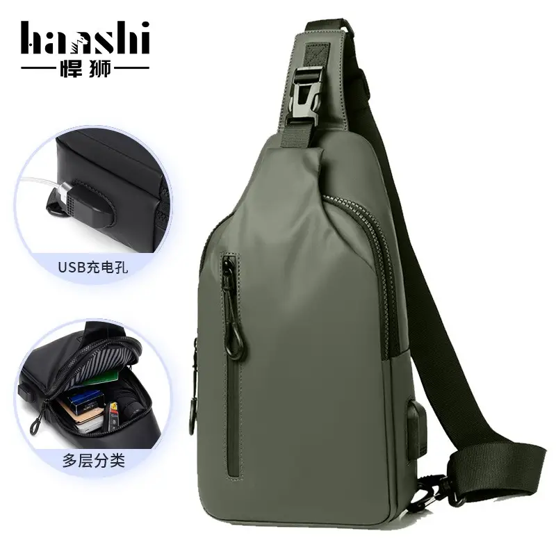 Men's Waterproof Casual Chest Bag Black Travel Commuter - Image 4