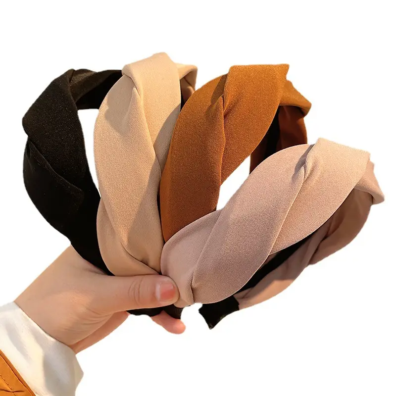 French Style Brown Headband for Women Retro Hair Clamp