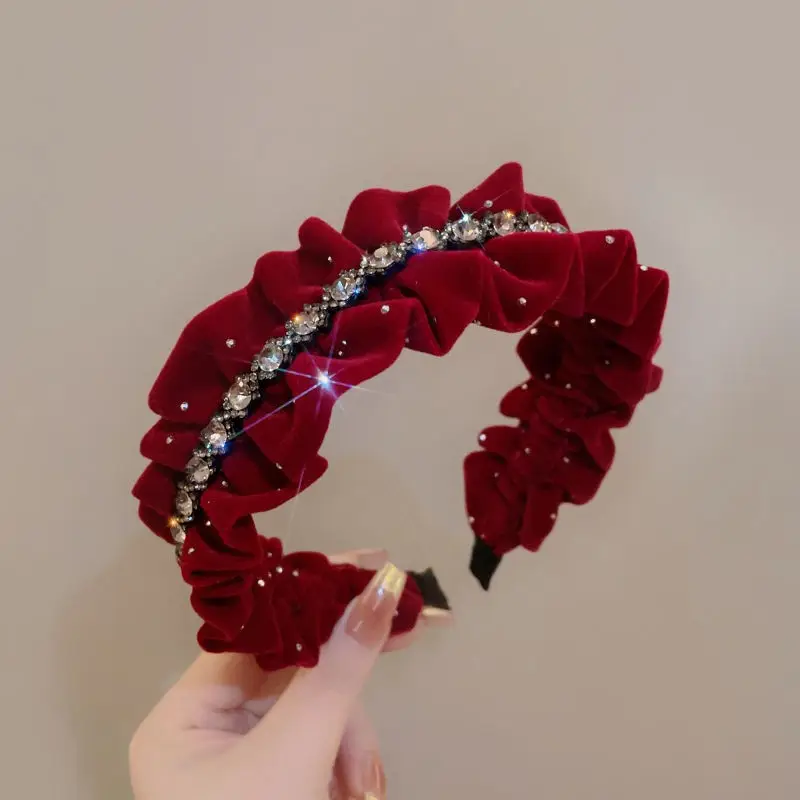 French Style Brown Headband for Women Retro Hair Clamp