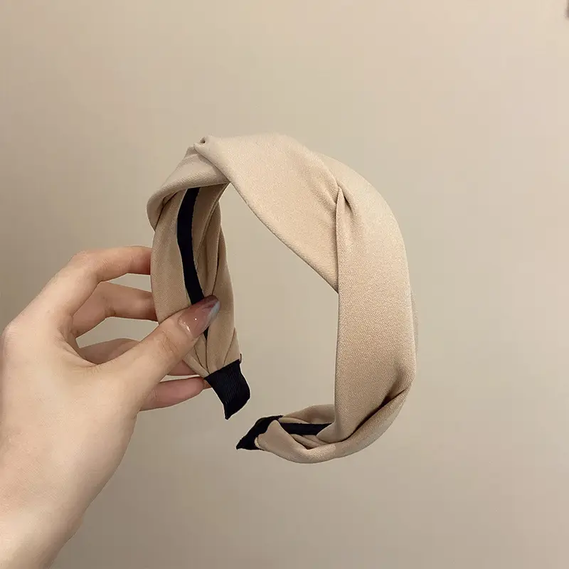 French Style Brown Headband for Women Retro Hair Clamp