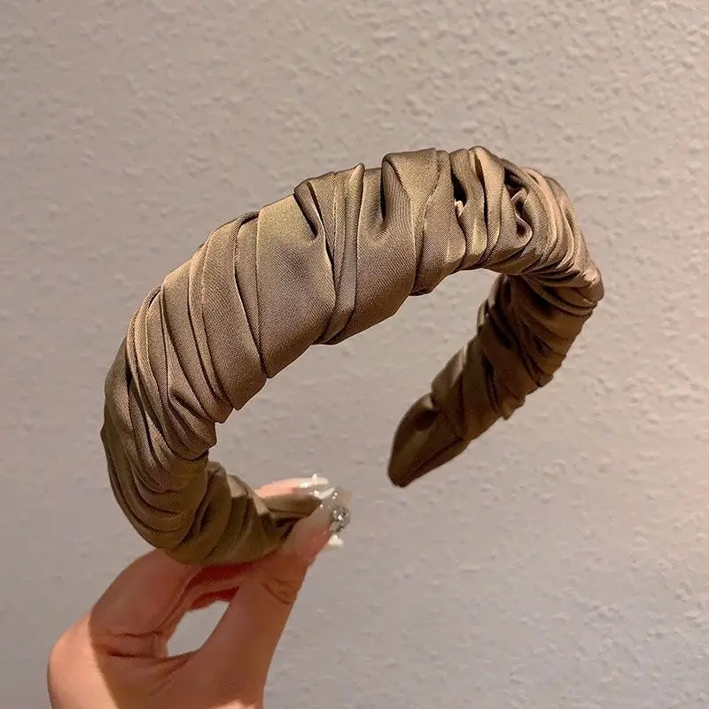 French Style Brown Headband for Women Retro Hair Clamp