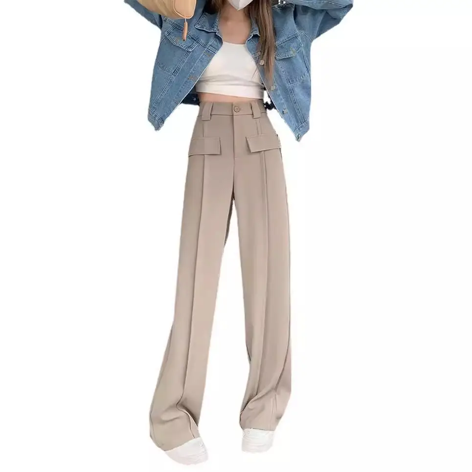Women's Black Wide Leg Pants with High Waist Slimming Design - Image 6