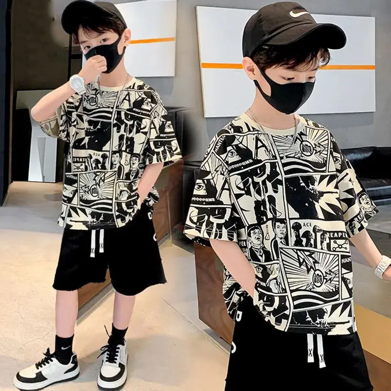 Boys Green Graphic Short Sleeve T-Shirt 2026