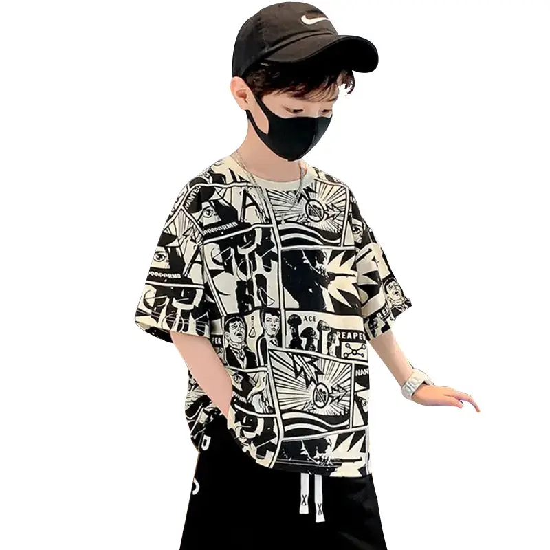 Boys Green Graphic Short Sleeve T-Shirt 2026