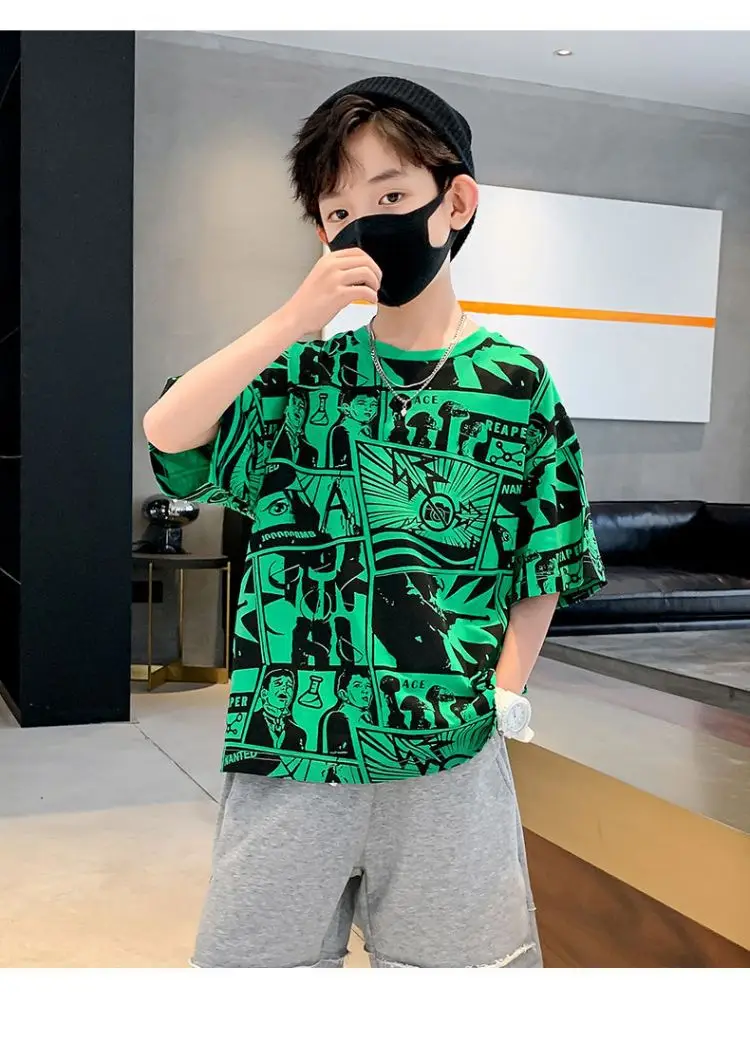 Boys Green Graphic Short Sleeve T-Shirt 2026 — feature 19