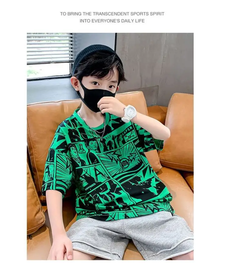 Boys Green Graphic Short Sleeve T-Shirt 2026 — feature 3