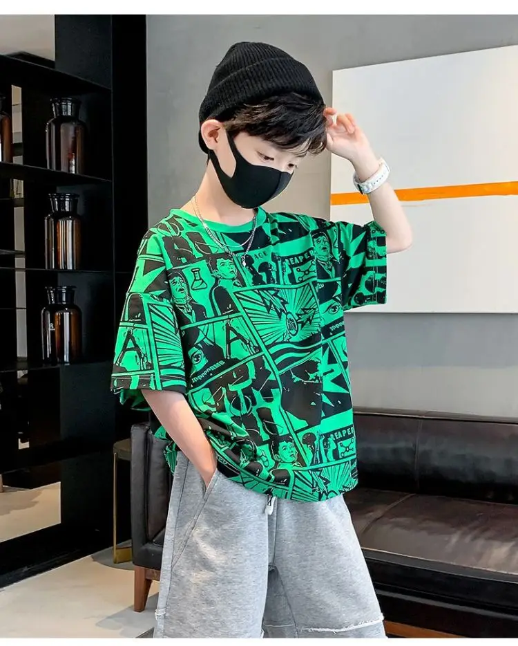 Boys Green Graphic Short Sleeve T-Shirt 2026 — feature 5
