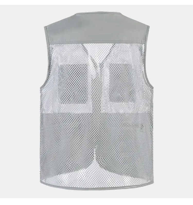 Men's Green Mesh Waistcoat Vest with 10 Pockets — feature 13