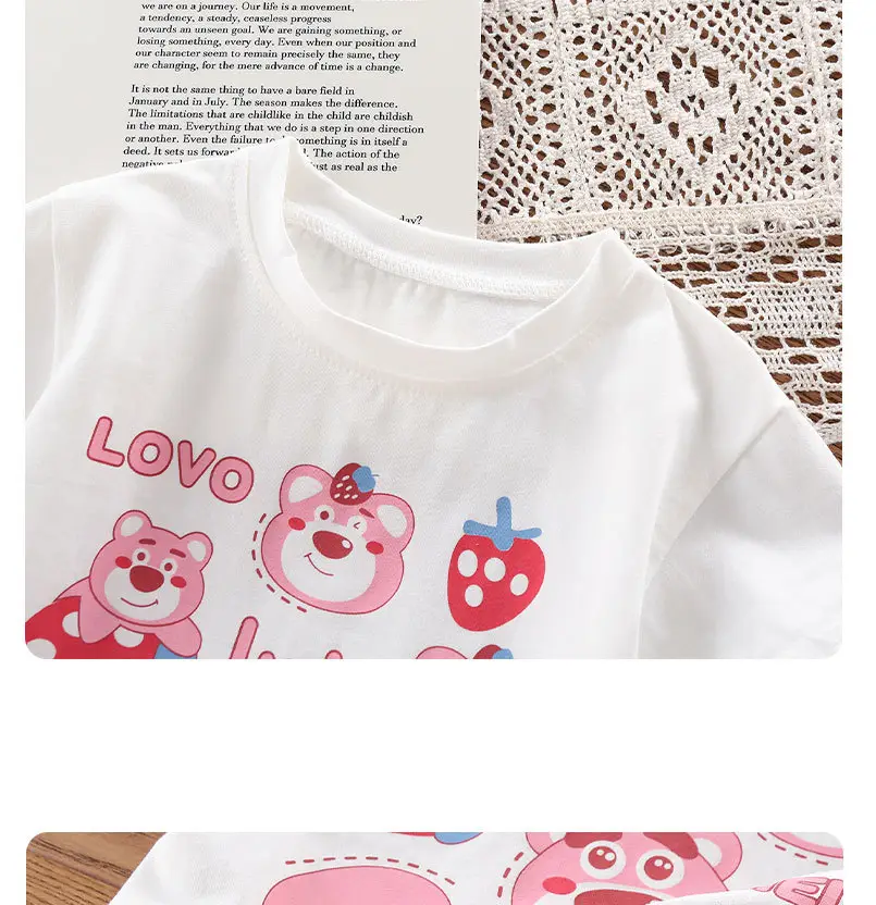 Girls White Anime Bear T-Shirt Baby Half Sleeve New — feature 8