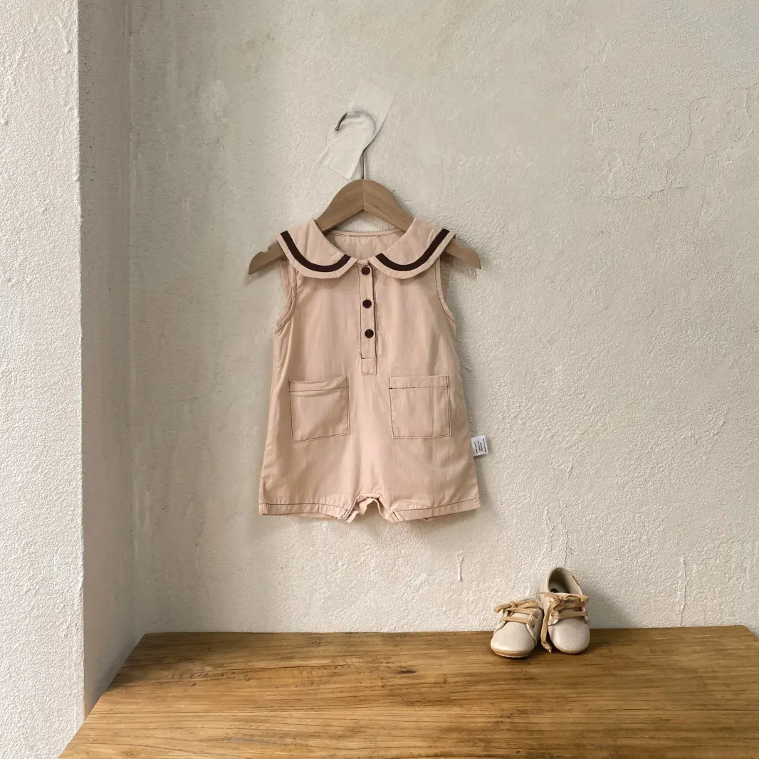Baby Flap Pocket Lapel Shorts Set Pink - Image 2