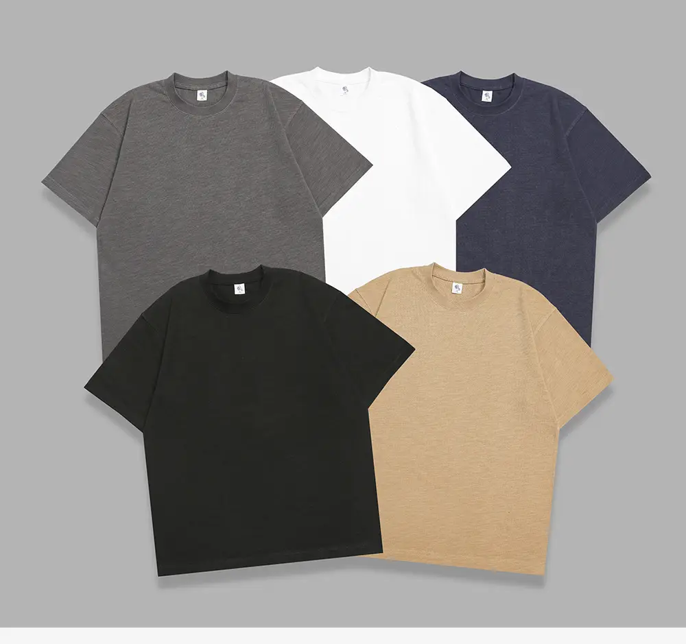 Men Grey Cotton T-Shirt Loose Fit 320g — feature 1