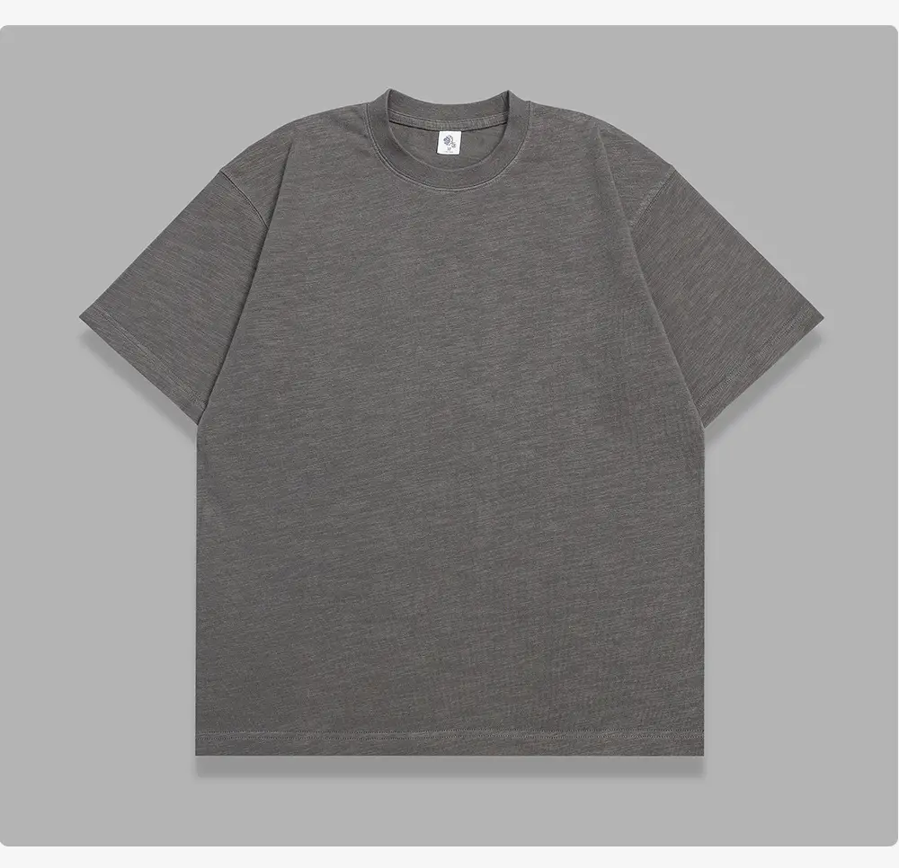 Men Grey Cotton T-Shirt Loose Fit 320g — feature 14