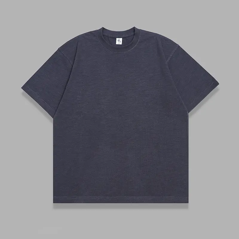Men Grey Cotton T-Shirt Loose Fit 320g - Image 2