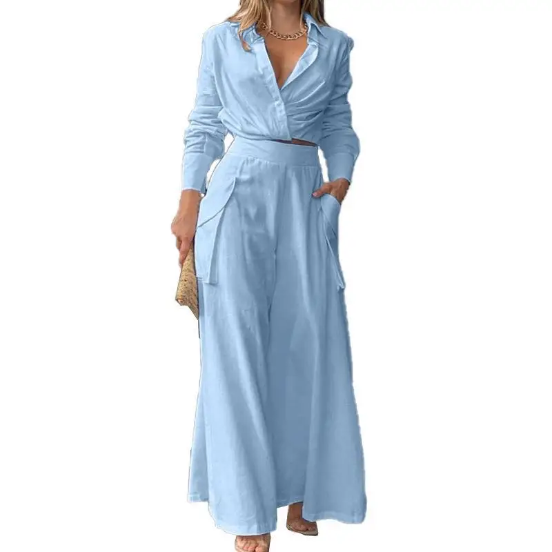 Women's Orange Silk Long Sleeve Winter Suit with Waist Tie - Image 11