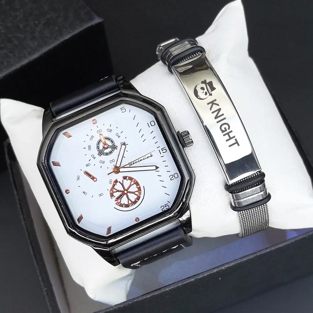Men's Steel Band Quartz Watch with Calendar