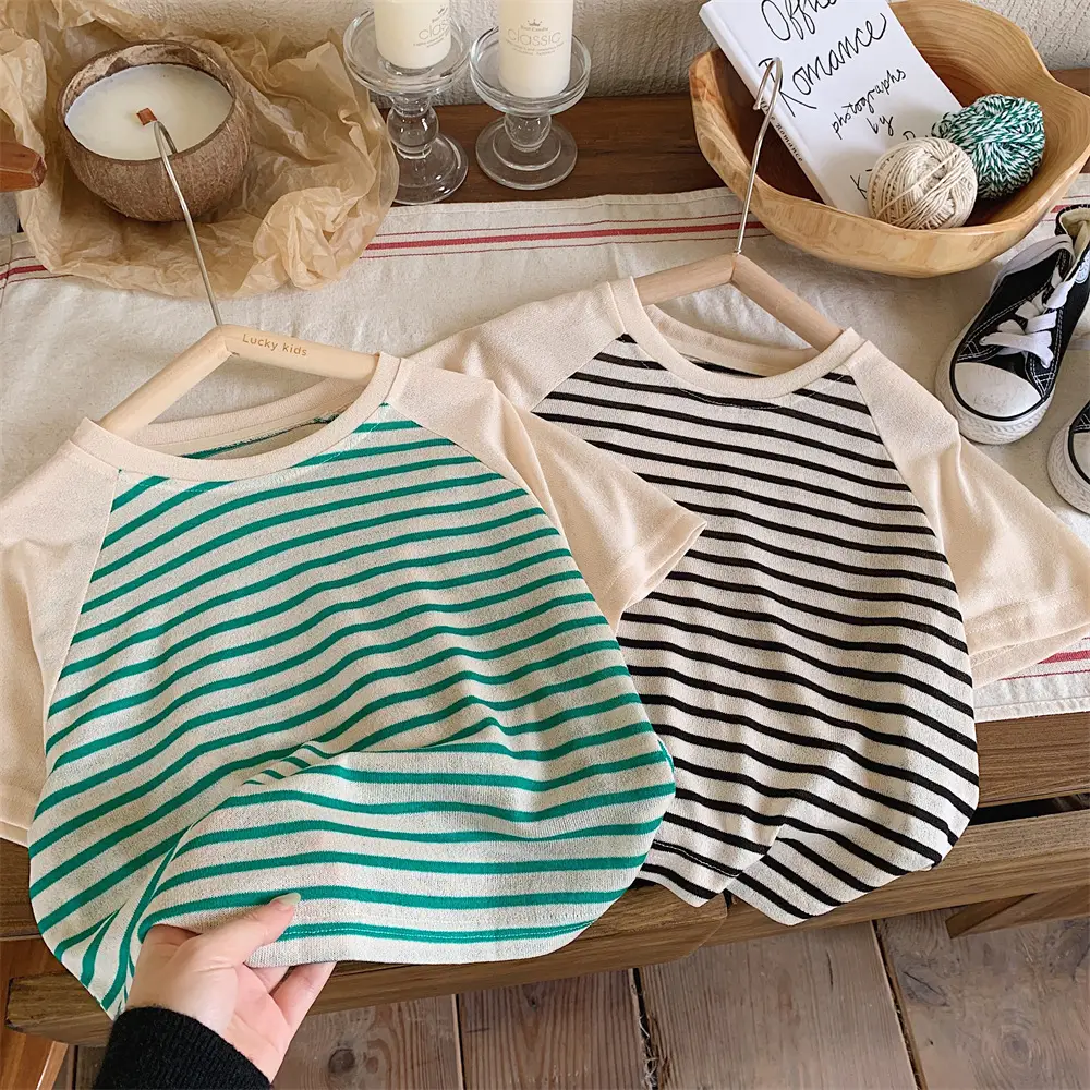 Summer Casual Striped T-Shirt Top for Boys Girls — feature 10