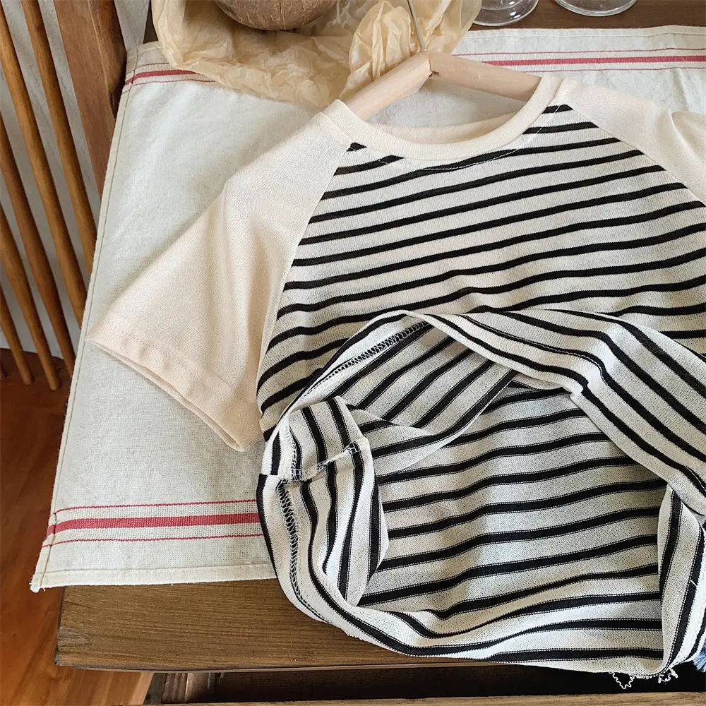 Summer Casual Striped T-Shirt Top for Boys Girls — feature 5