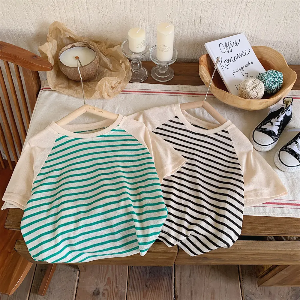 Summer Casual Striped T-Shirt Top for Boys Girls — feature 9