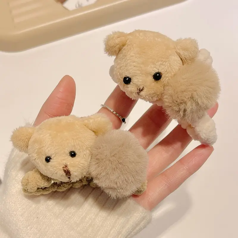 Cute Plush Bear Fur Clip for Ponytail & Hair Accessories - Image 4
