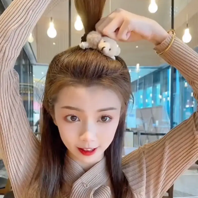 Cute Plush Bear Fur Clip for Ponytail & Hair Accessories - Image 5
