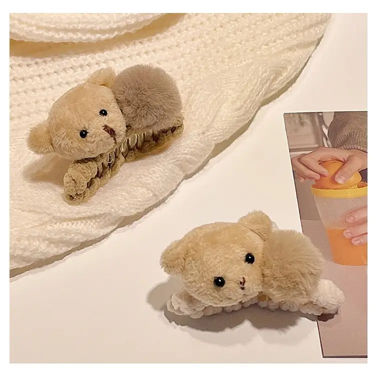 Cute Plush Bear Fur Clip for Ponytail & Hair Accessories — feature 8