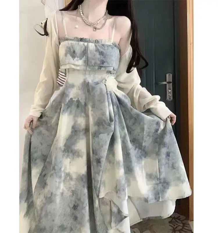 Vintage Ink Tie-Dye Chest Wrap Dress Women 2025 Summer β feature 36