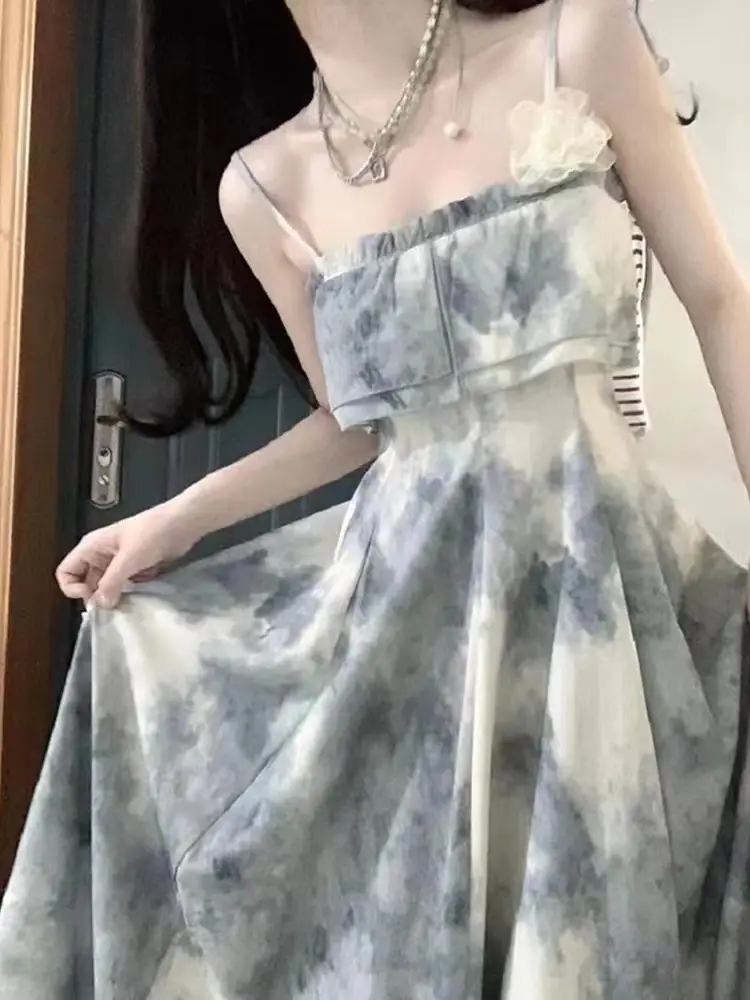 Vintage Ink Tie-Dye Chest Wrap Dress Women 2025 Summer β feature 38