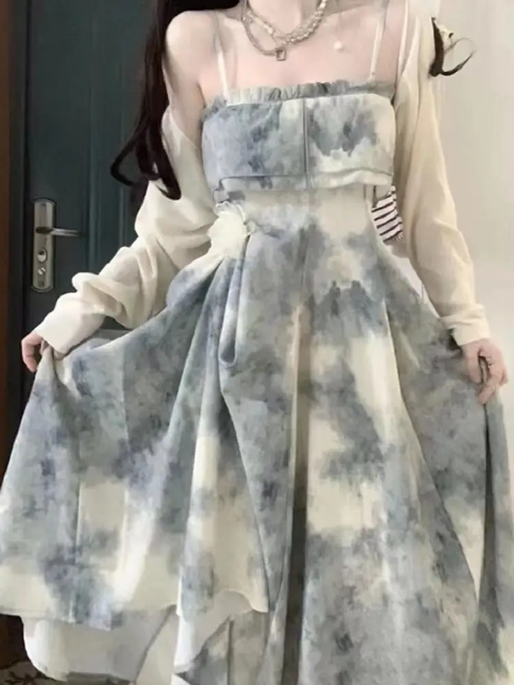 Vintage Ink Tie-Dye Chest Wrap Dress Women 2025 Summer β feature 39