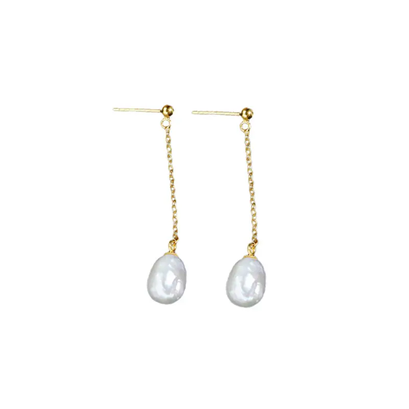 Sterling Silver Pearl Earrings Gold Plated All Over Design - Image 7