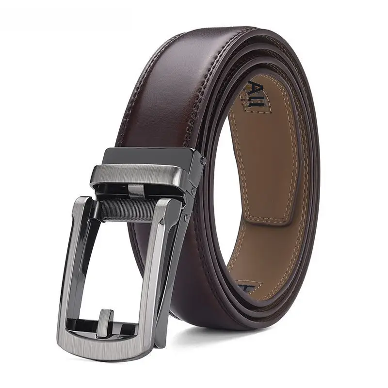 Men's Black Genuine Leather Belt with Silver Buckle - Image 10