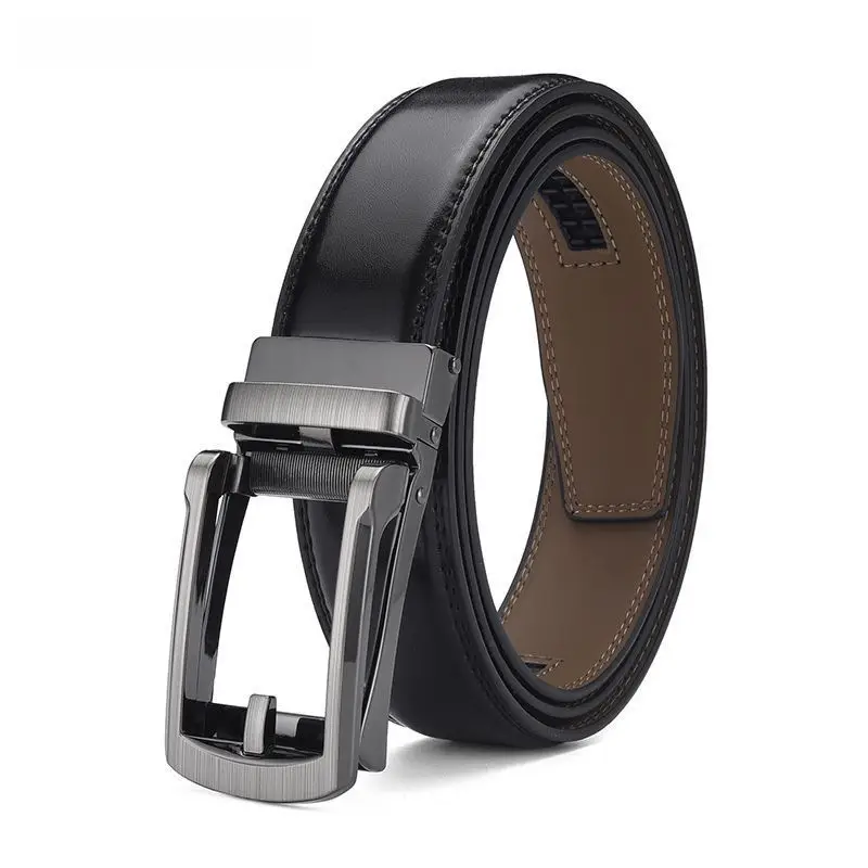 Men's Black Genuine Leather Belt with Silver Buckle - Image 11