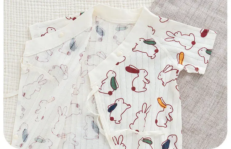 New Arrival Baby Kimono Set White Rabbit Print Cotton — feature 13