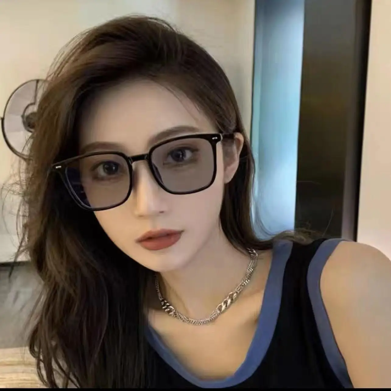Photochromic Square Frame Sunglasses Black Blue Light Blocking - Image 6