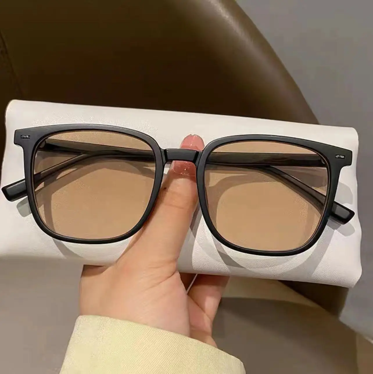 Photochromic Square Frame Sunglasses Black Blue Light Blocking β feature 12