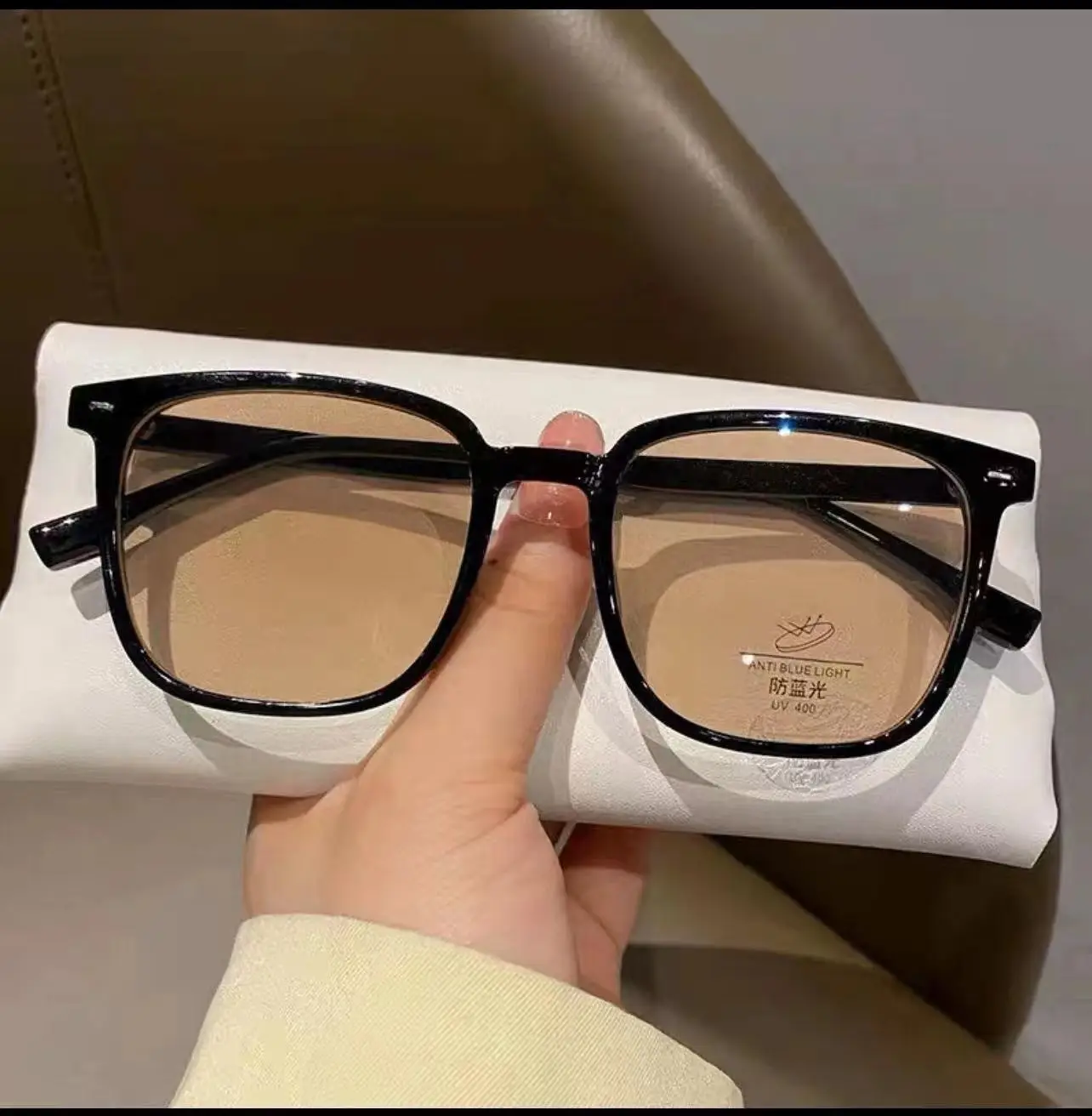 Photochromic Square Frame Sunglasses Black Blue Light Blocking β feature 13