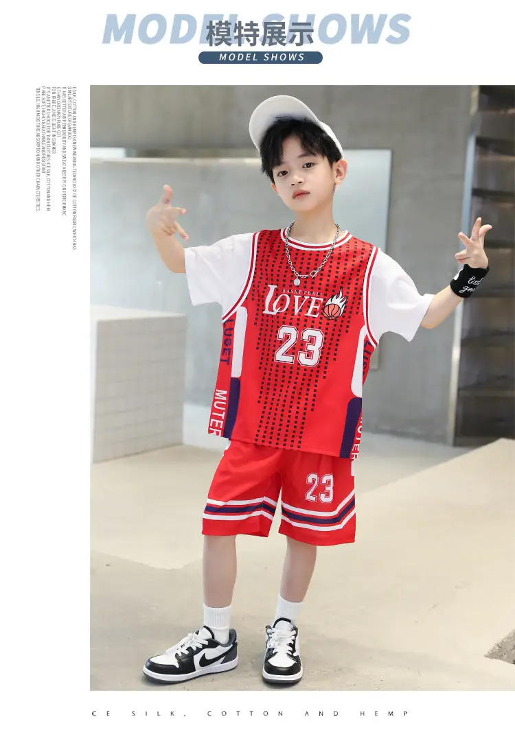 Boys Basketball Suit Blue White 2023 Quick Dry — feature 11