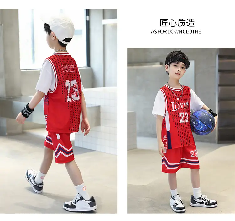 Boys Basketball Suit Blue White 2023 Quick Dry — feature 12