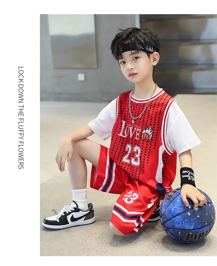 Boys Basketball Suit Blue White 2023 Quick Dry — feature 13