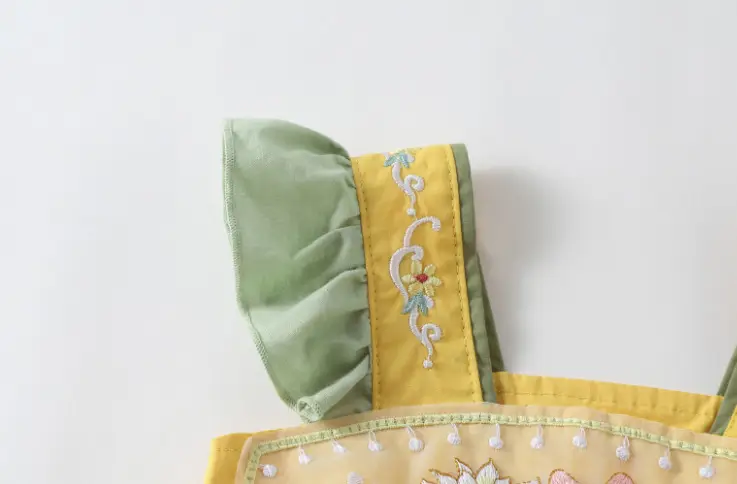 Chinese Style Baby Hanfu Dress Green Yellow Embroidered — feature 5