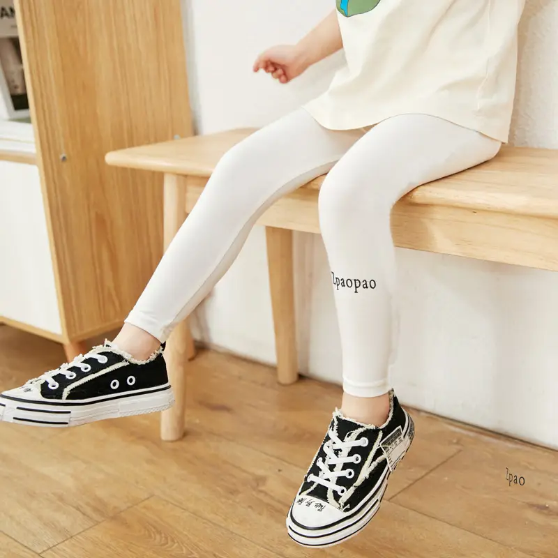 Pink Korean Style Girls Leggings with "Treasure" Print - Image 2