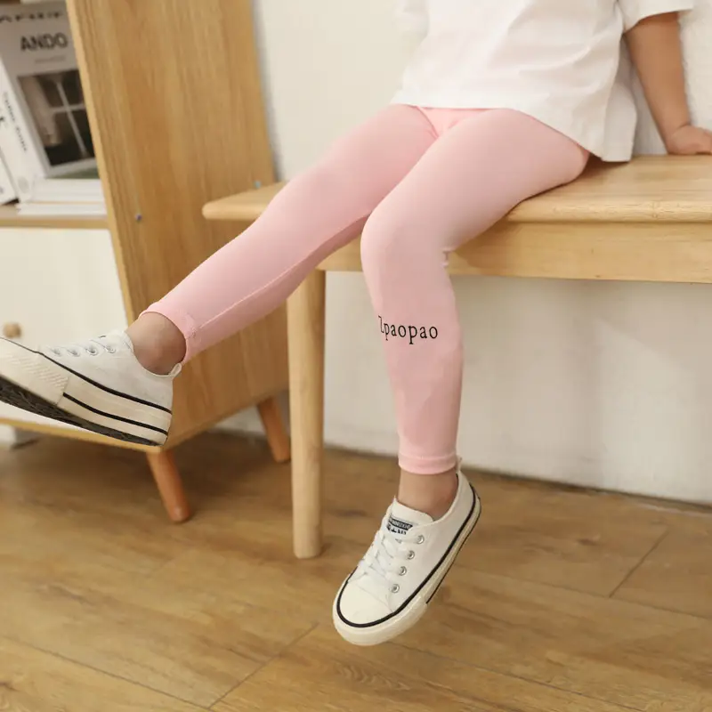 Pink Korean Style Girls Leggings with "Treasure" Print - Image 5