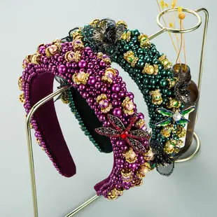 New Fashion Hair Pressure Sponge Headband with Rhinestone & Wood Base — feature 13