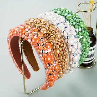 New Fashion Hair Pressure Sponge Headband with Rhinestone & Wood Base — feature 15