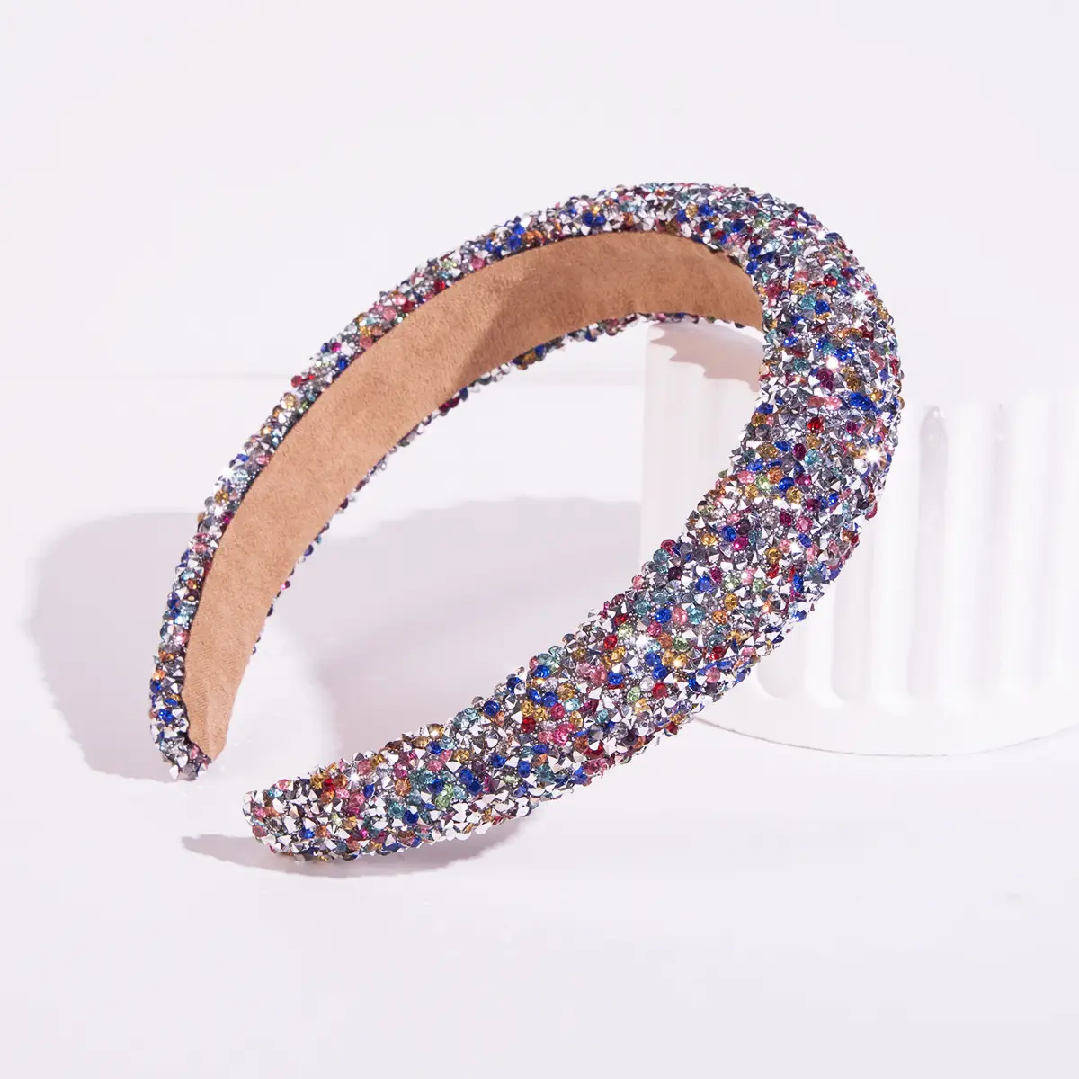 New Fashion Hair Pressure Sponge Headband with Rhinestone & Wood Base - Image 15