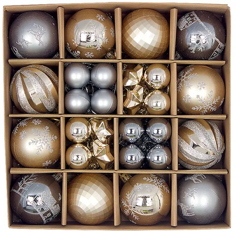 Cross-Border Christmas Balls 44PCs 3-6cm Electroplated — feature 13
